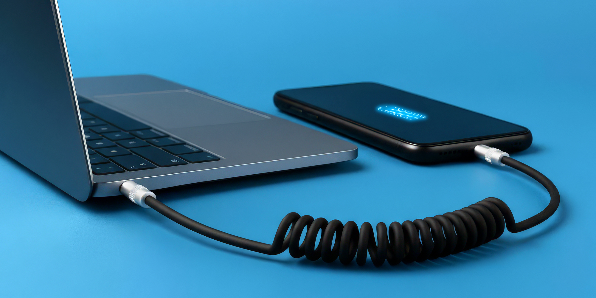 Kabel Newell USB-C - USB-C 100 W, 1,5 m, silikonowy, spiralny, czarny